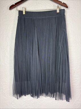 Kedziorek Mesh Pleated Lined Midi Skirt
